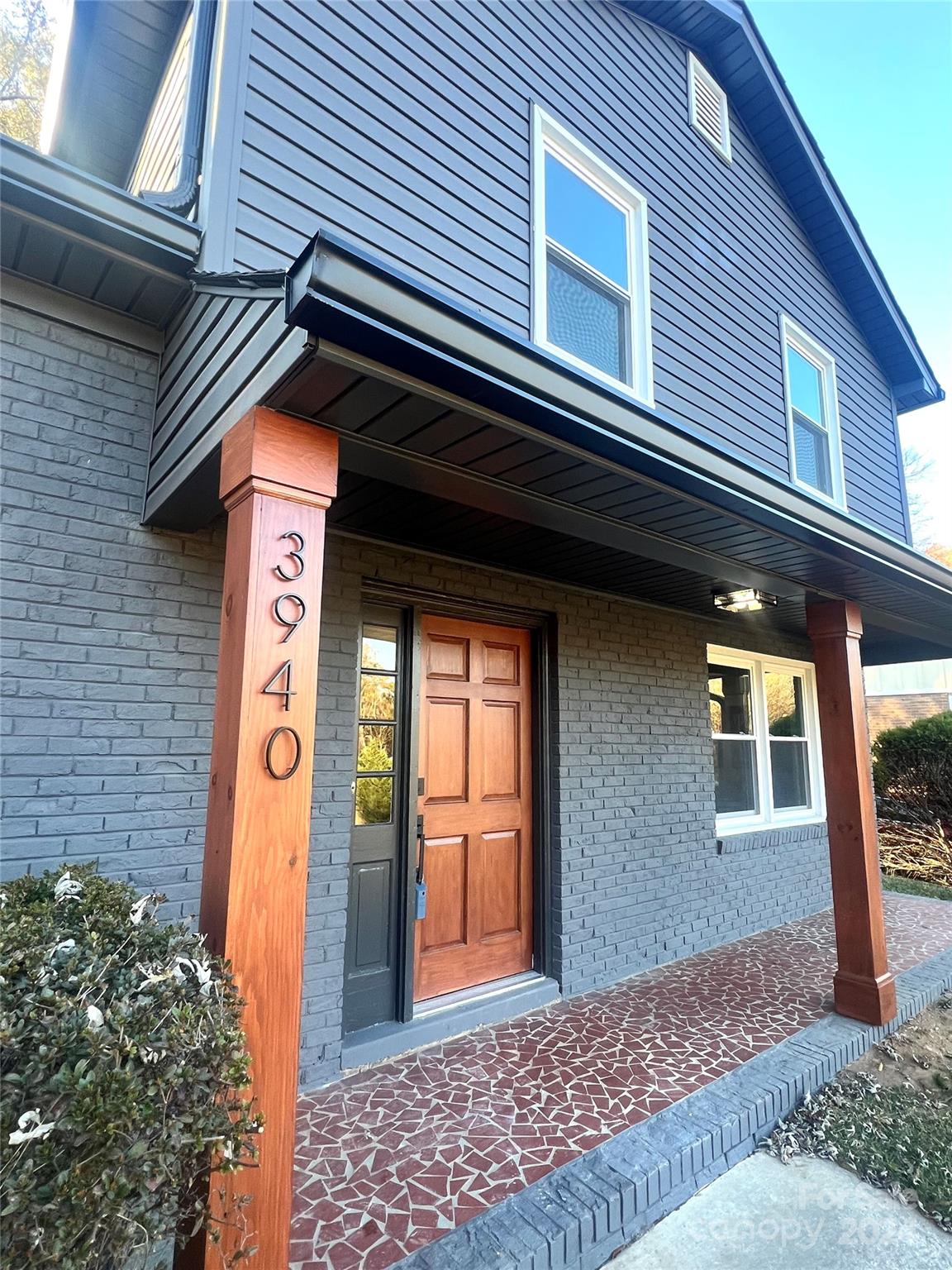 a front view of a house