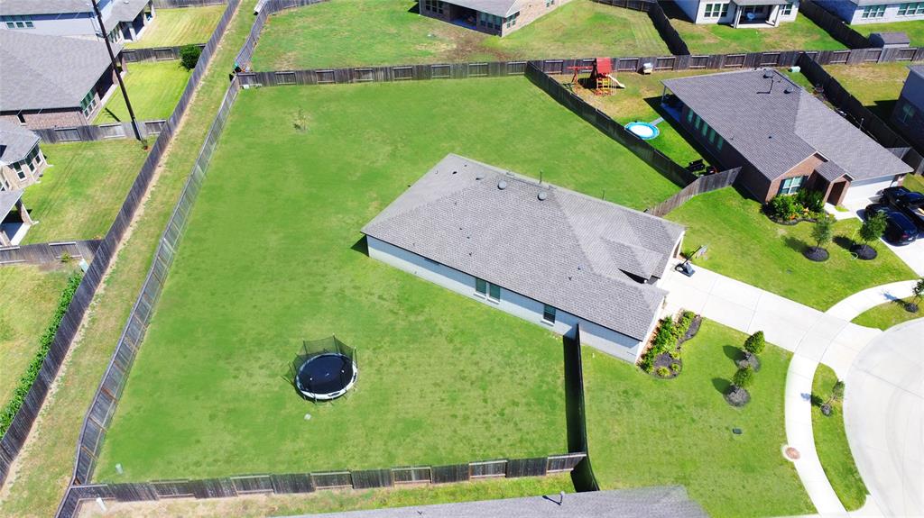 an aerial view of a house