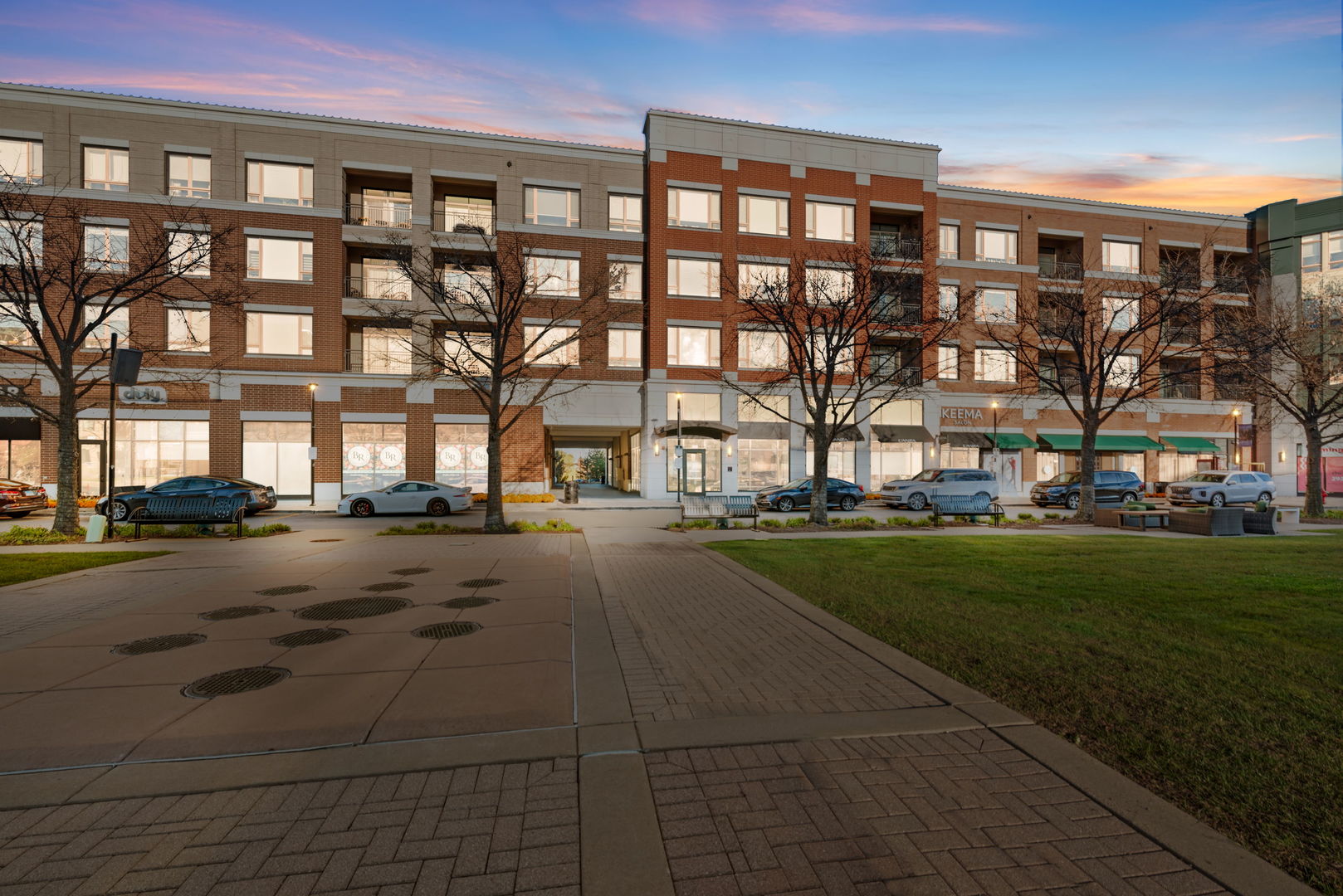 a building view with a outdoor space