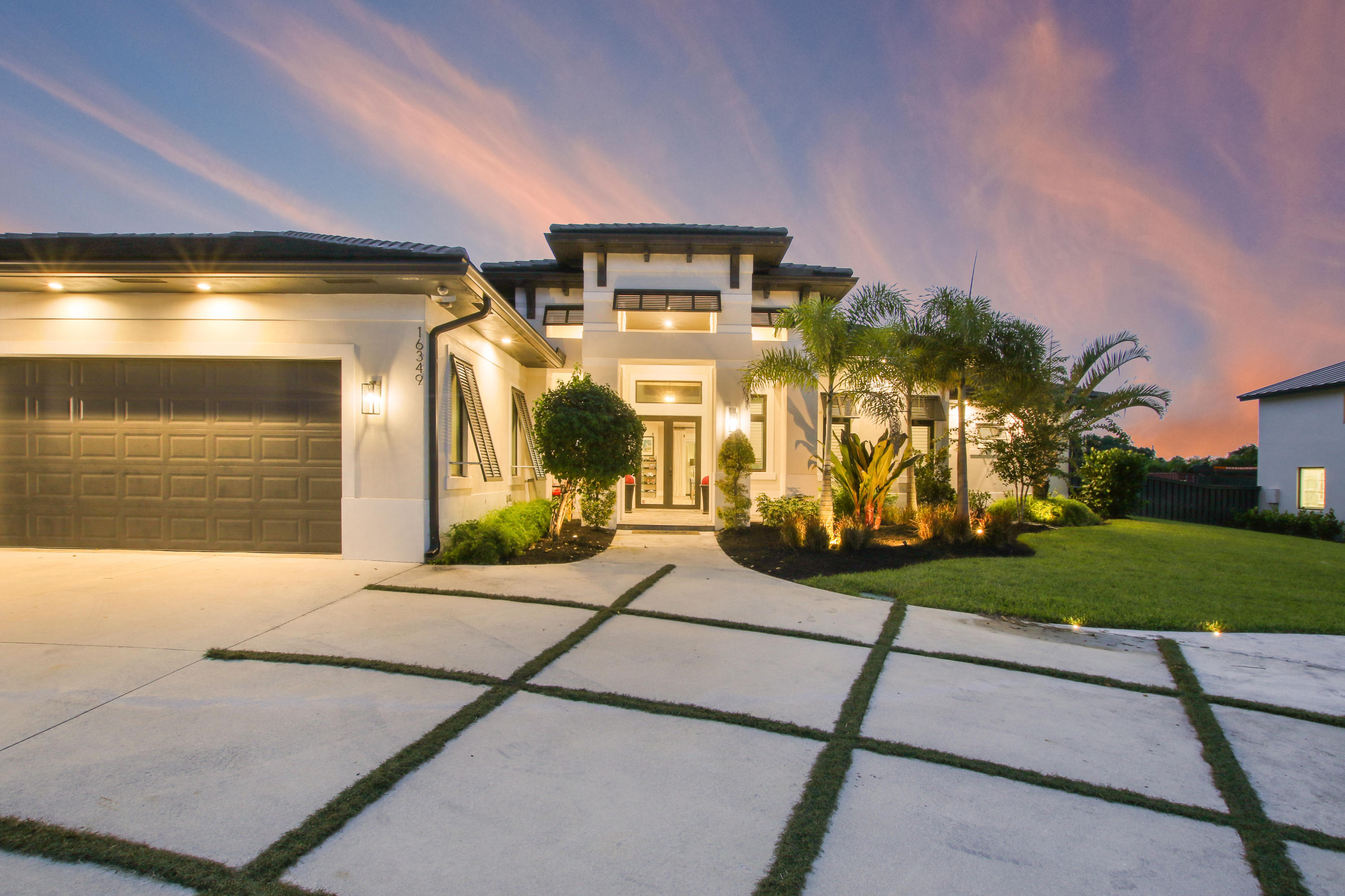 a view of a house with a patio