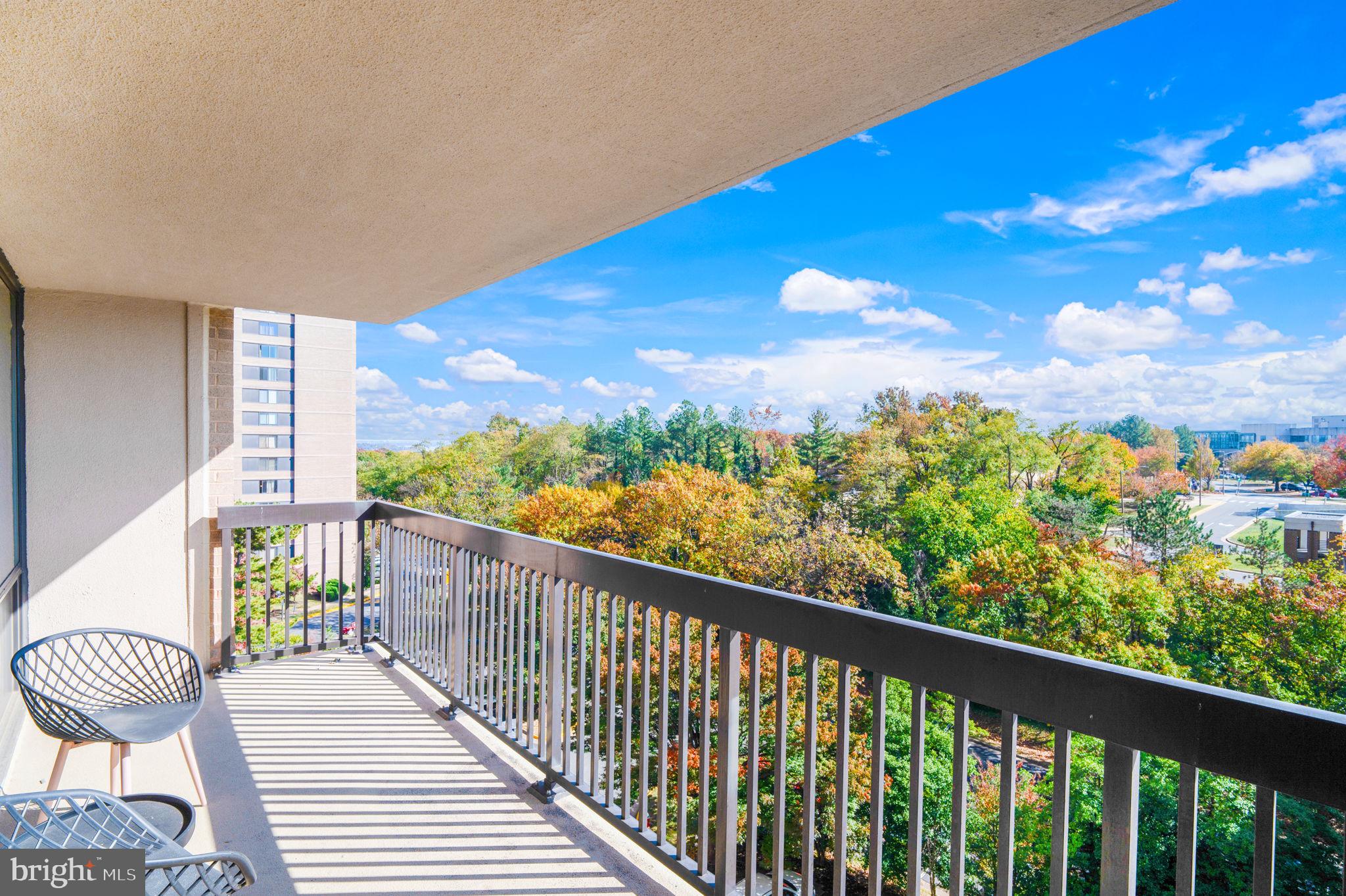 a view of a city from a balcony