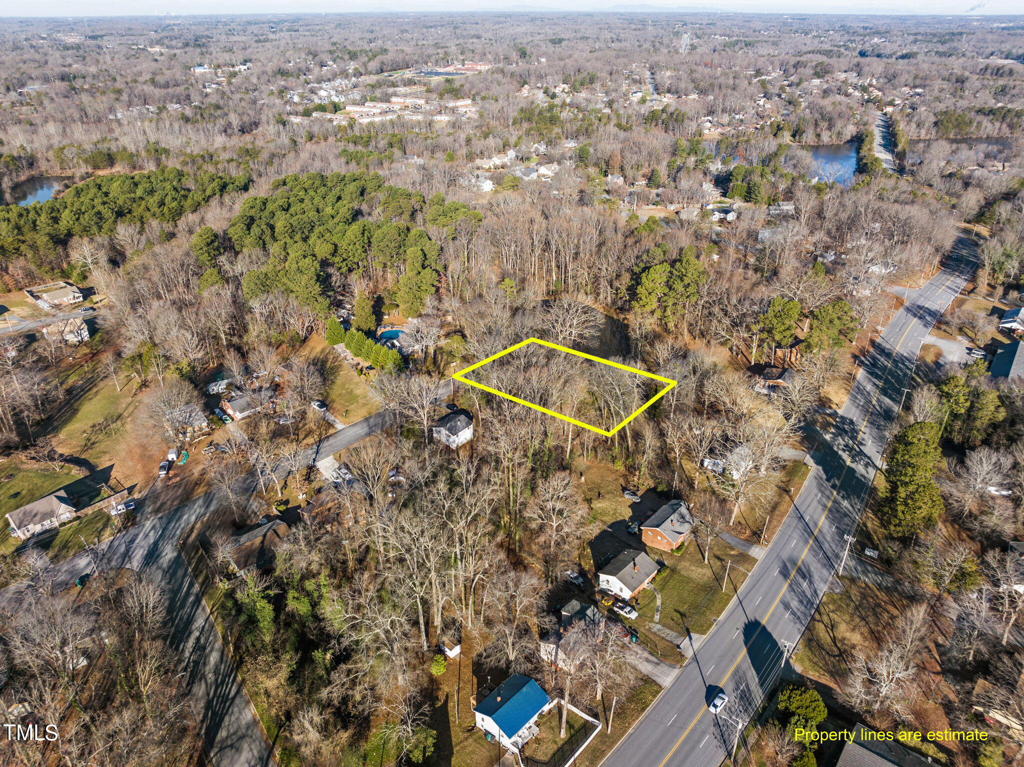 an aerial view of multiple house