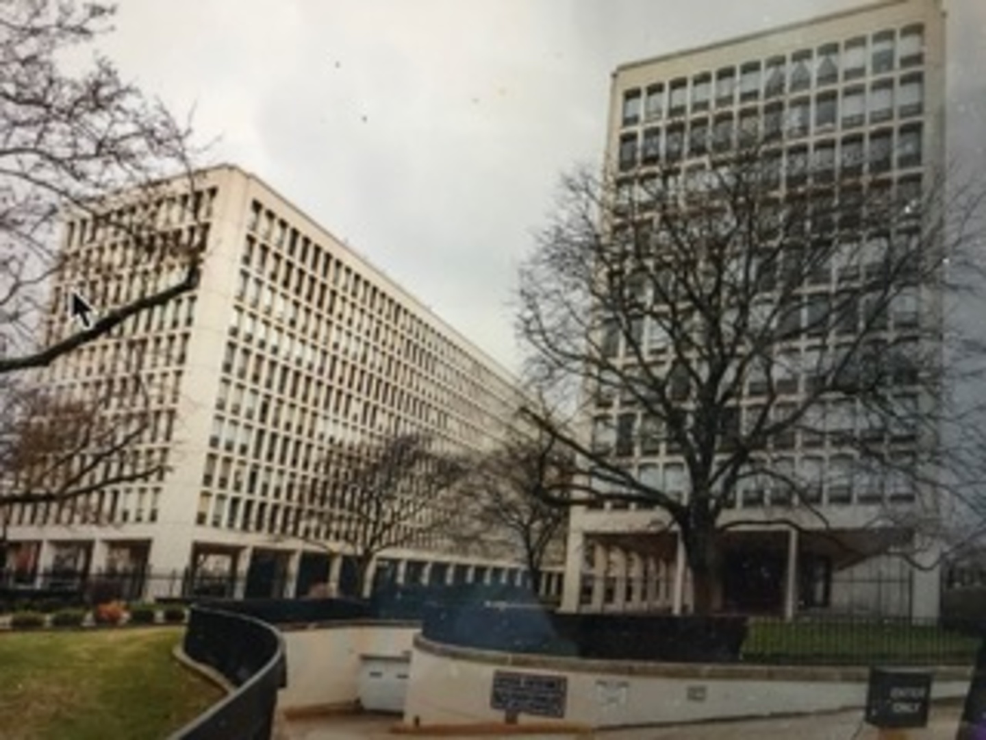 a front view of a building