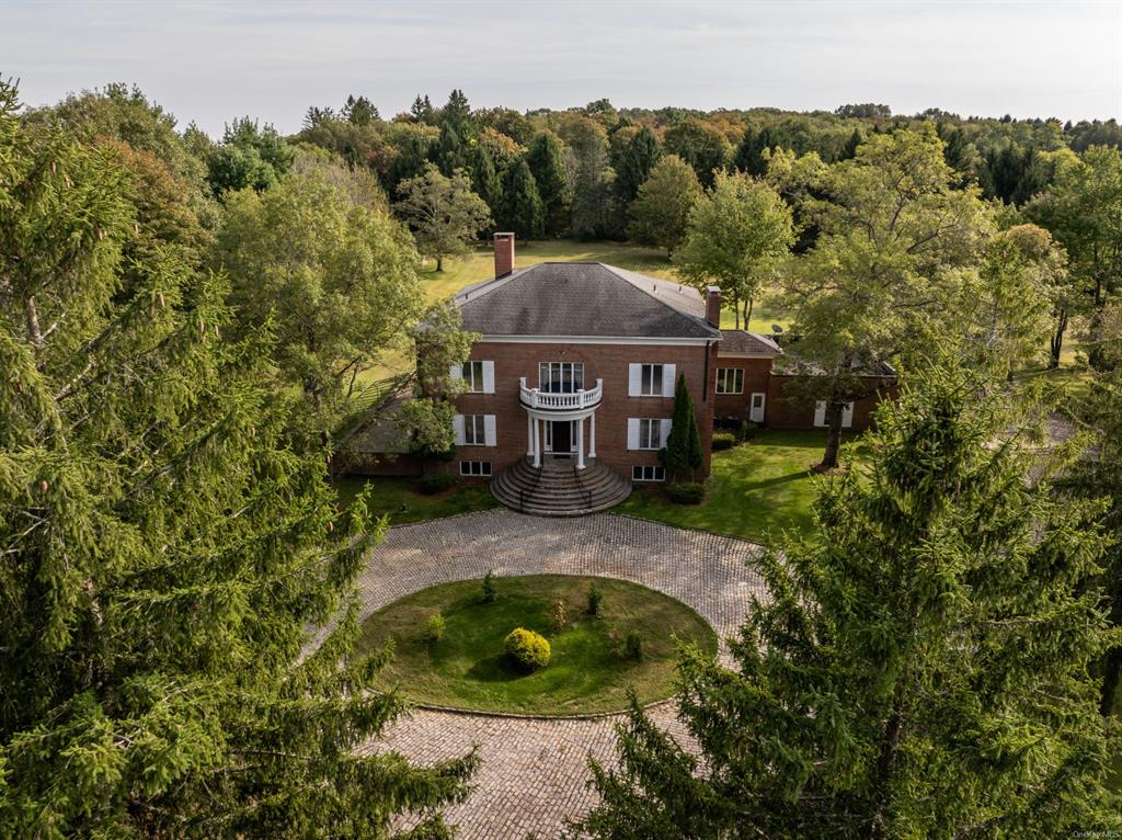 an aerial view of a house