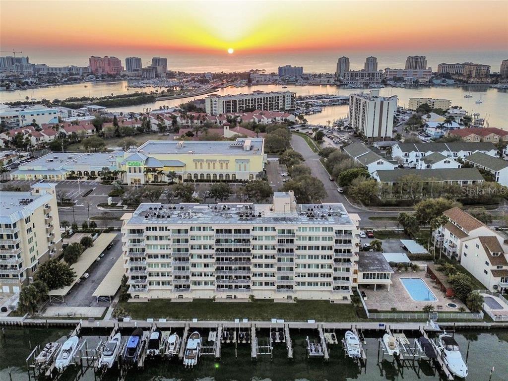 a view of a city that has tall buildings