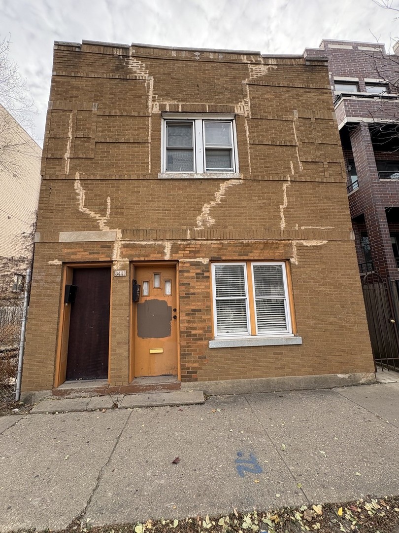 front view of a brick house