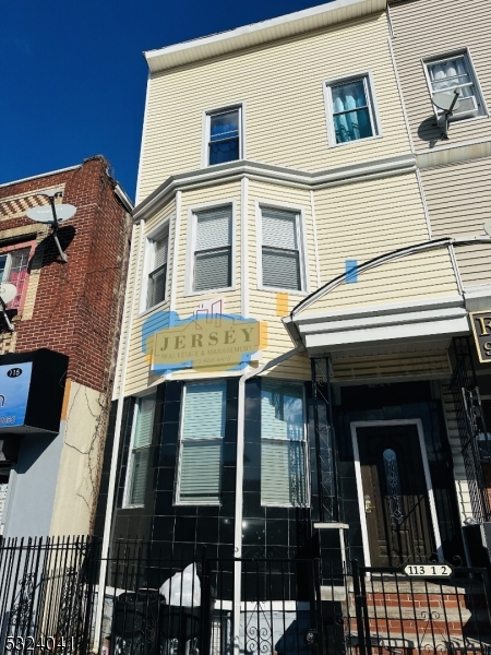 a view of a building with a door