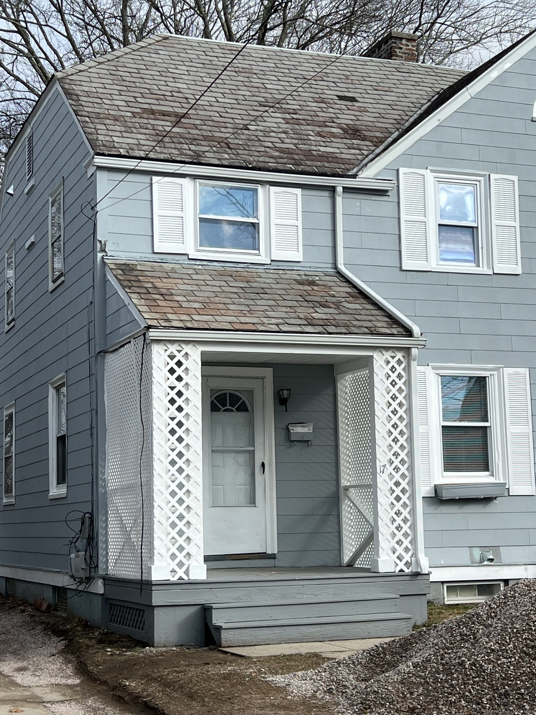 a front view of a house