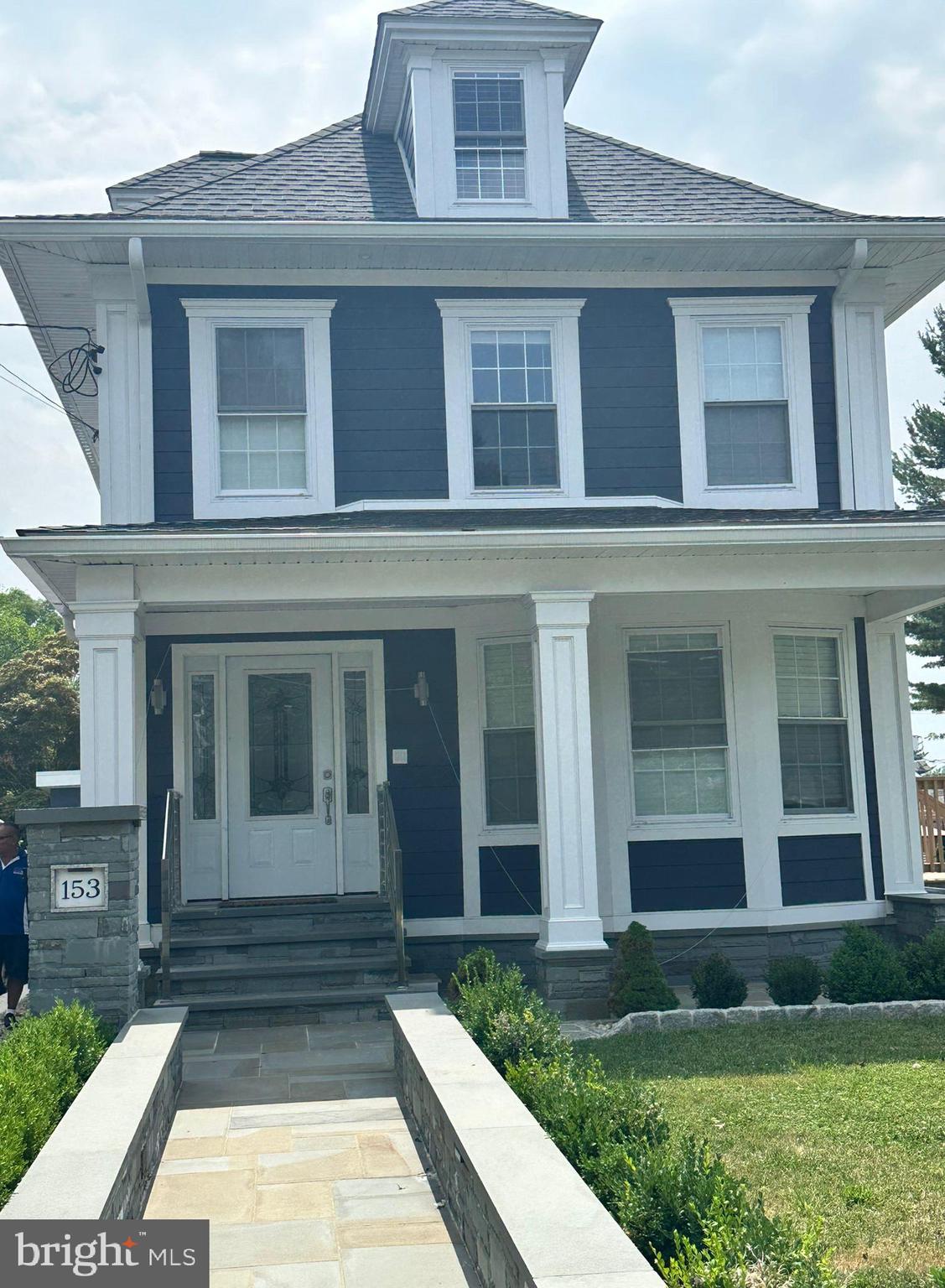 front view of a brick house