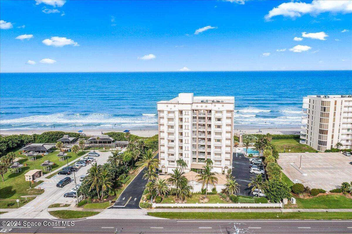 a view of building with an ocean view