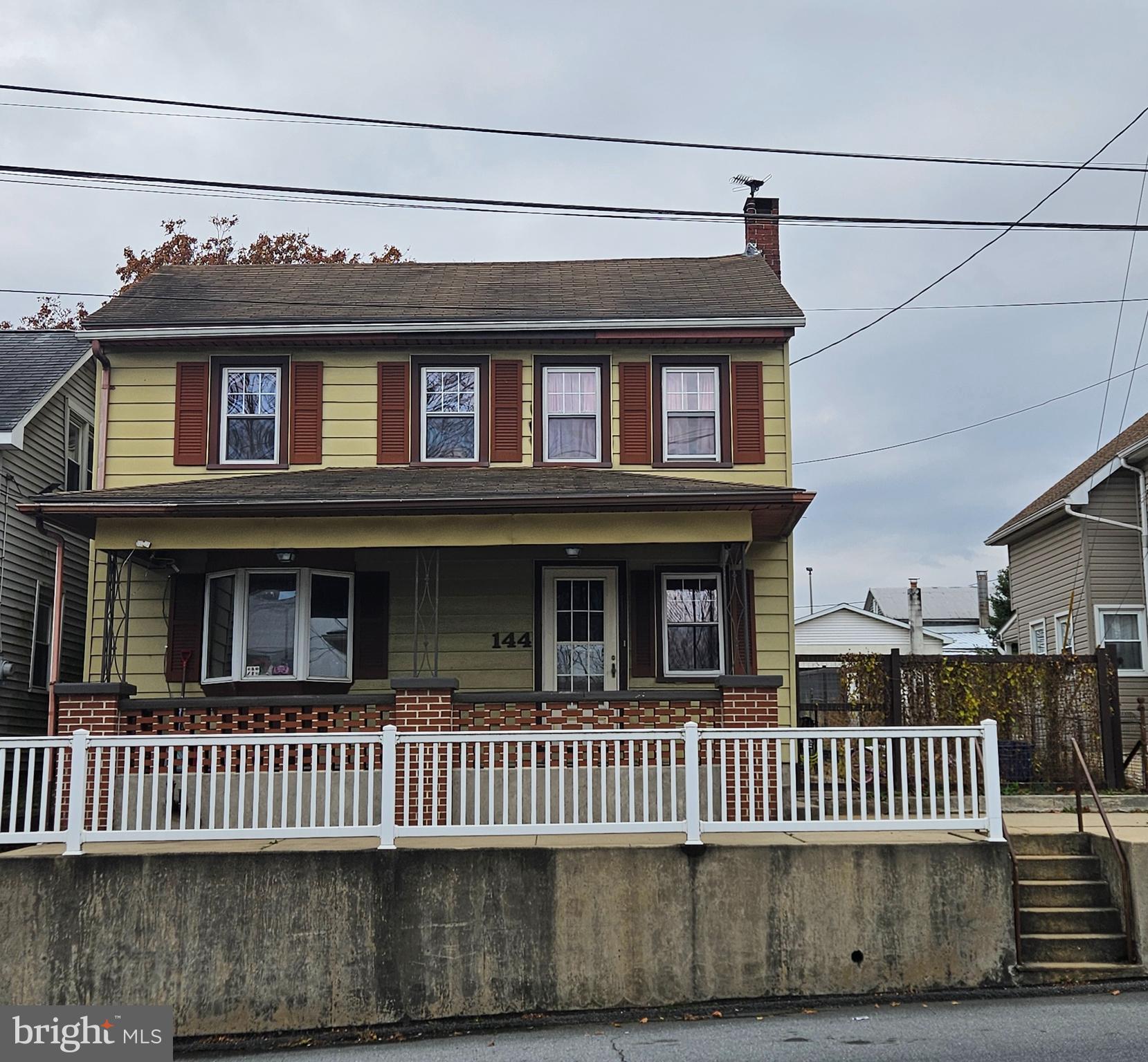 a front view of a house