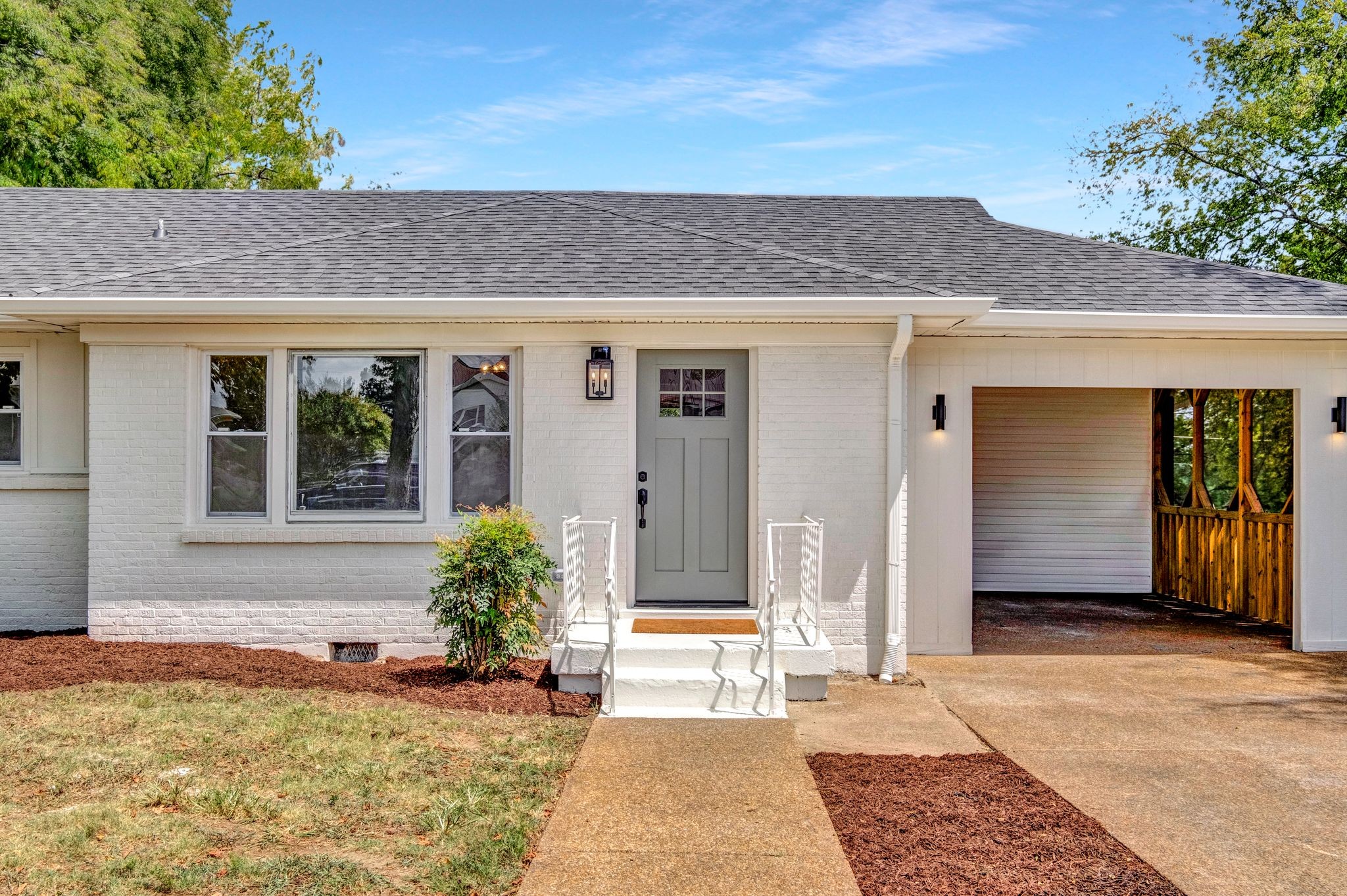 a front view of a house