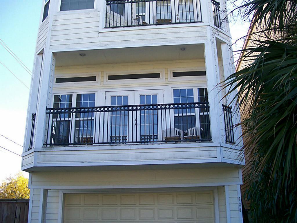 a view of a house with a balcony