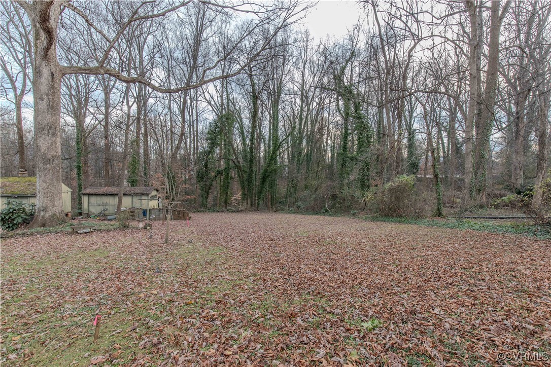 a backyard of a house with lots of green space