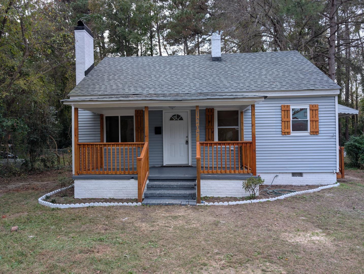 a front view of a house