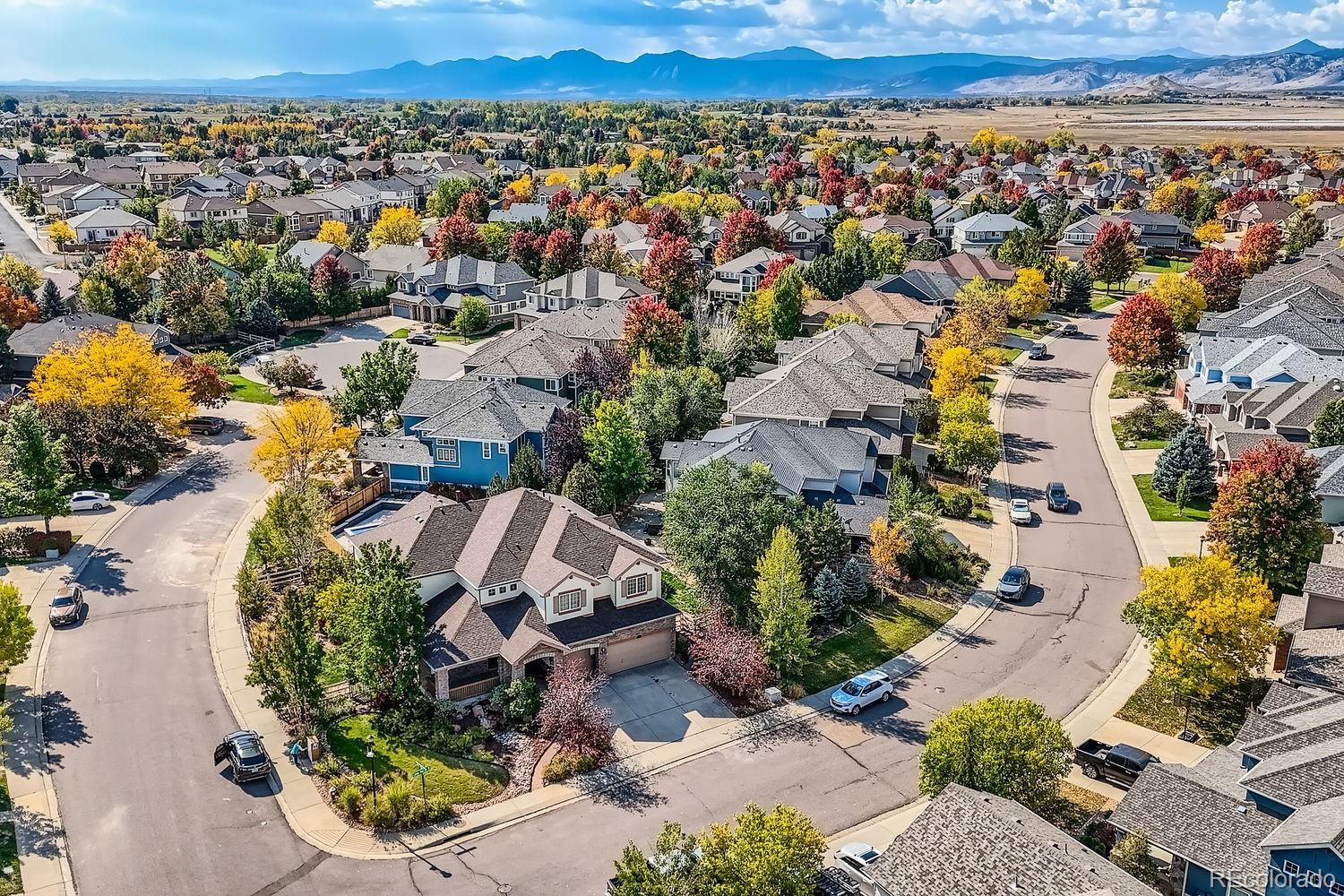 an aerial view of multiple house