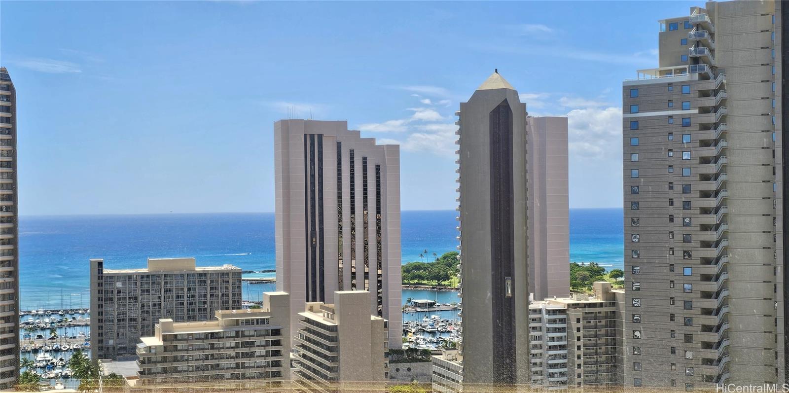 view of a city with tall buildings