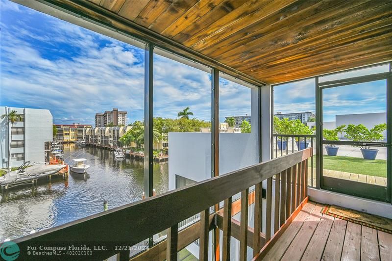 Screened balcony from your bedroom. This is also your pathway to your roof top that only you have access to.