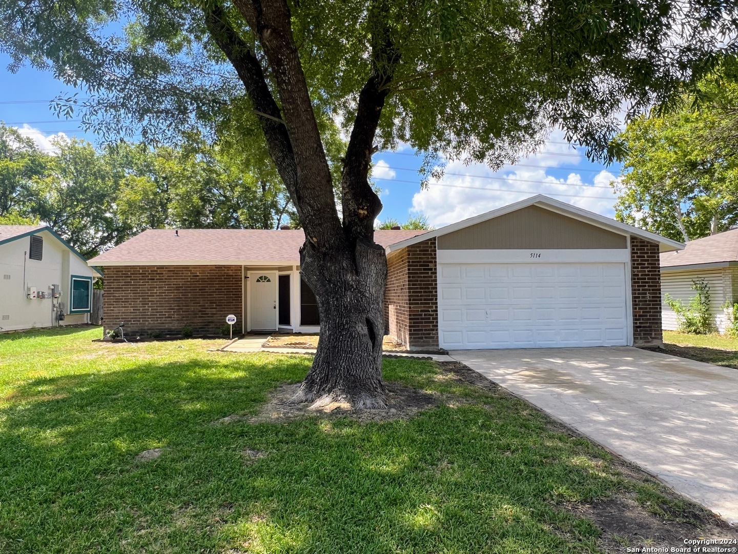 a house with a tree in front of it