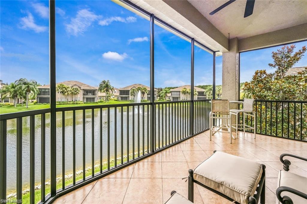 a view of balcony with furniture