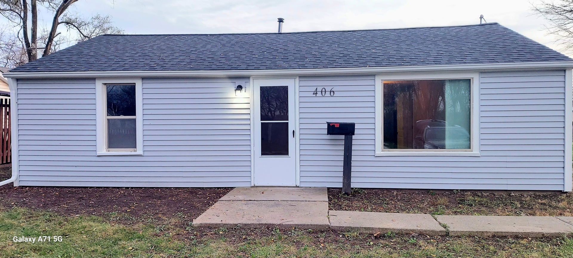 a front view of a house