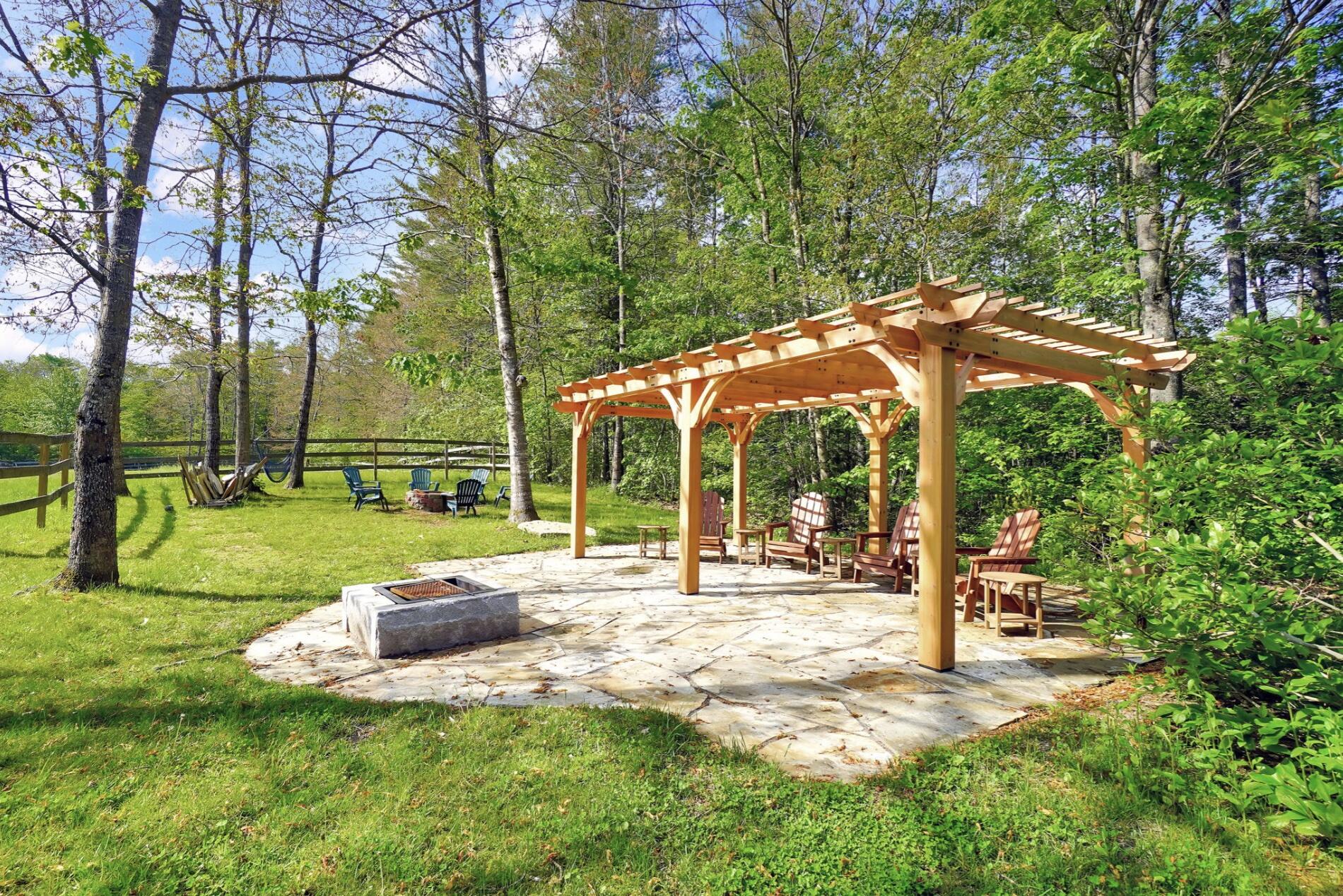 Stone Patio Pergola