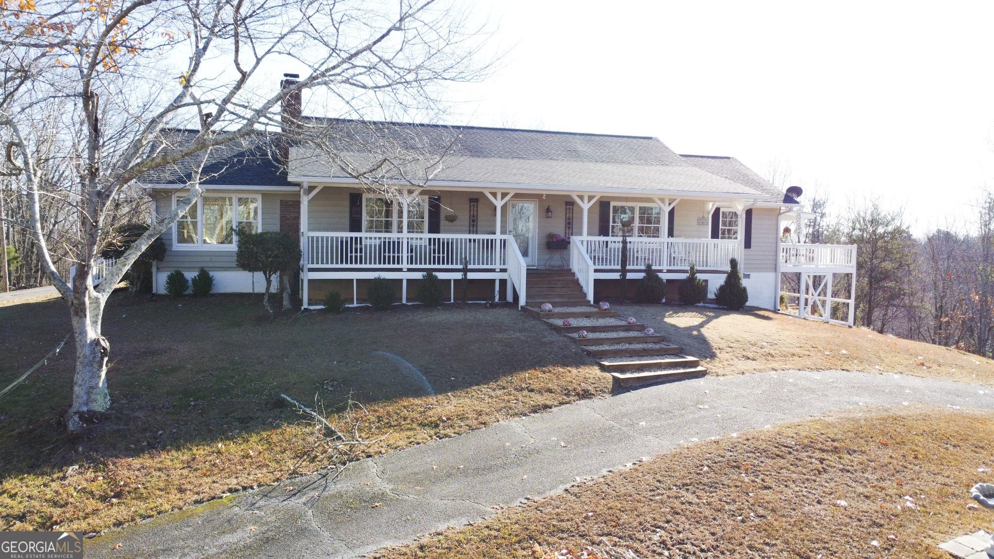 a view of a yard in front of house