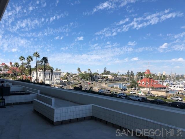 a view of a city from a balcony