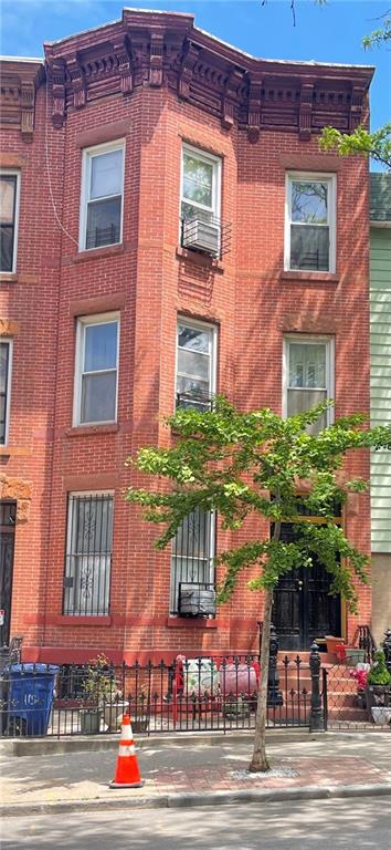 front view of a brick building