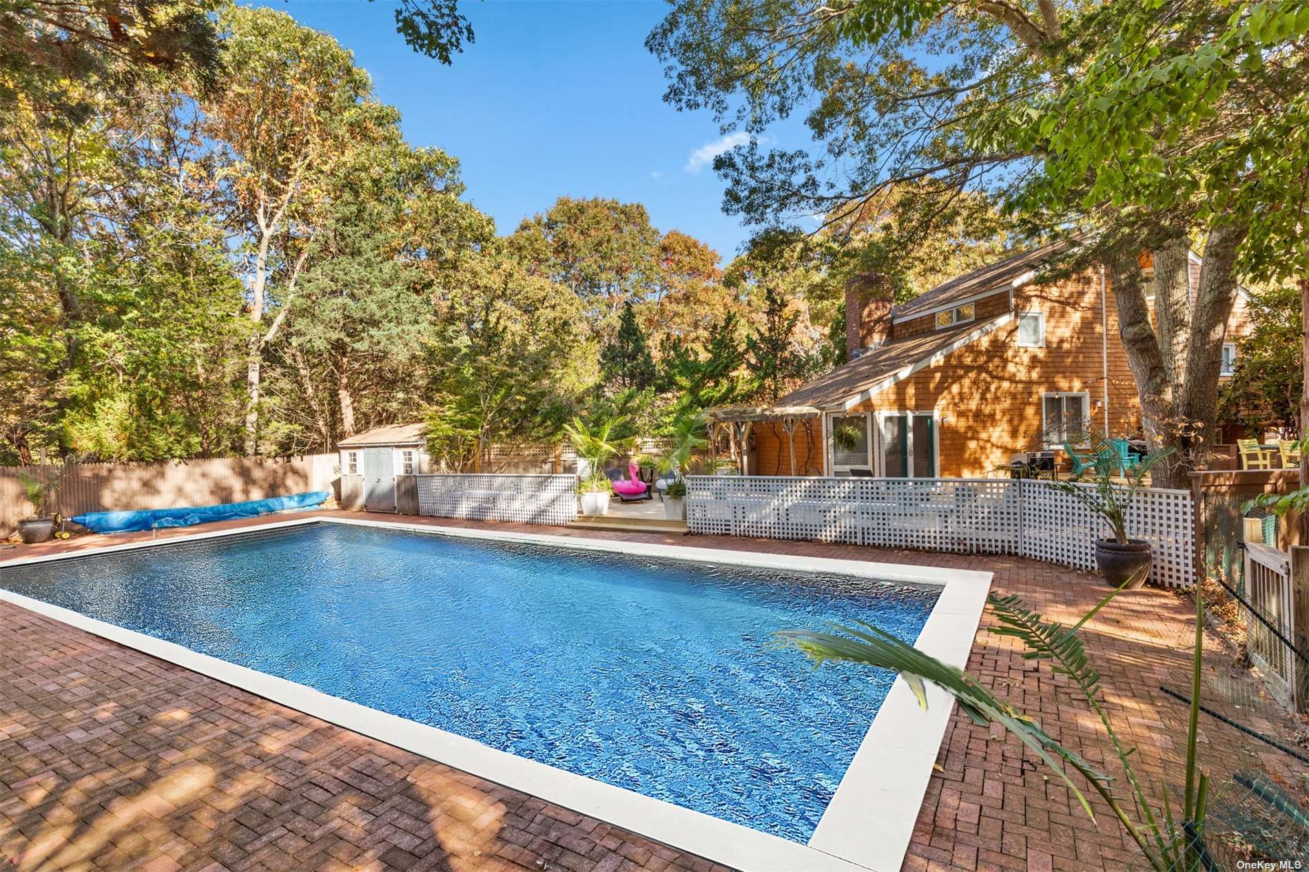 a view of outdoor space with swimming pool