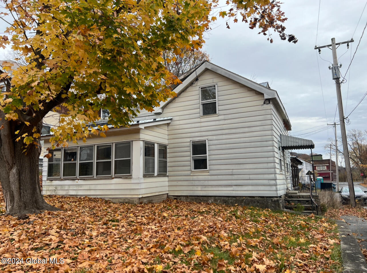 Front porch and enclosed side porch