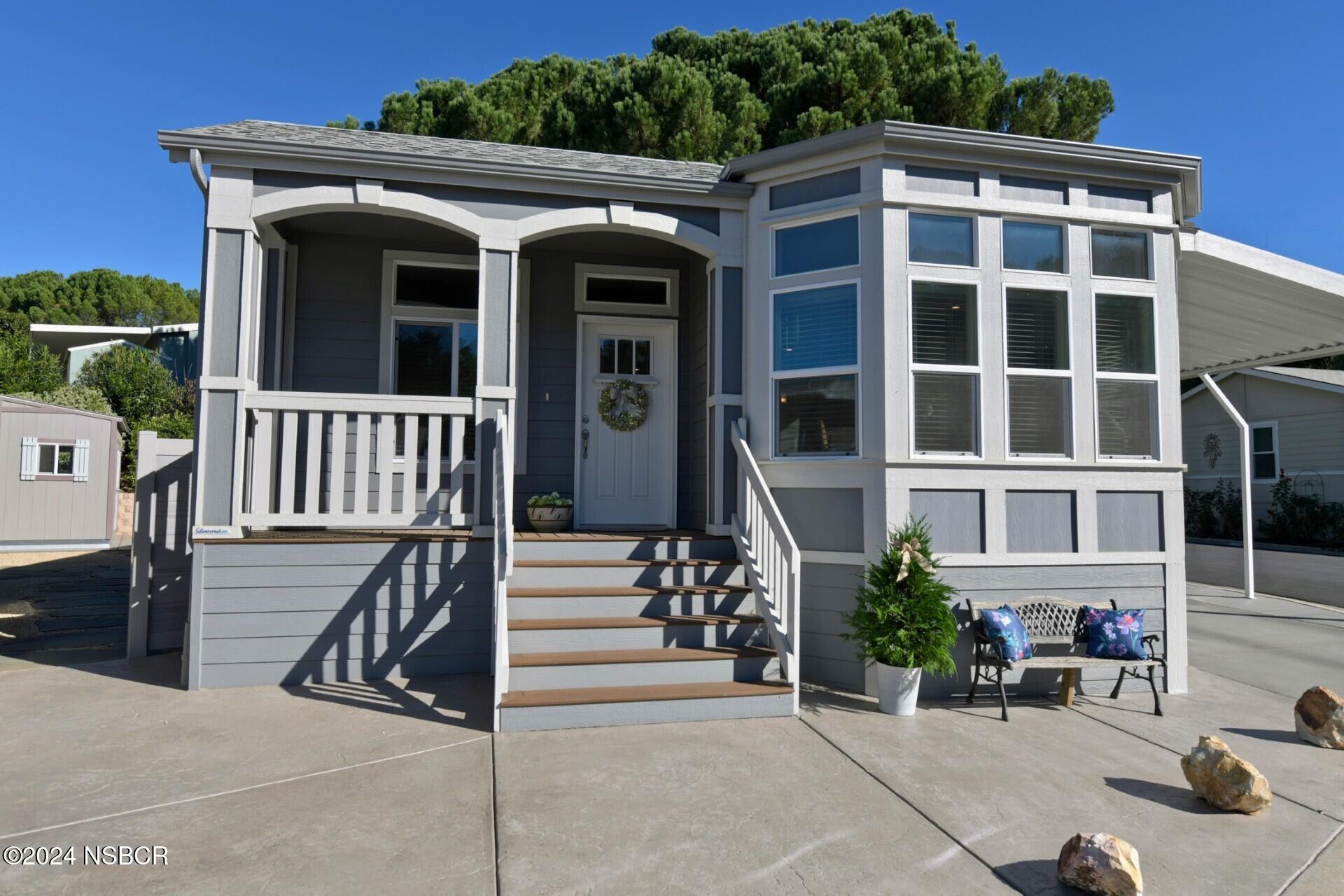 Front View with stamped concrete