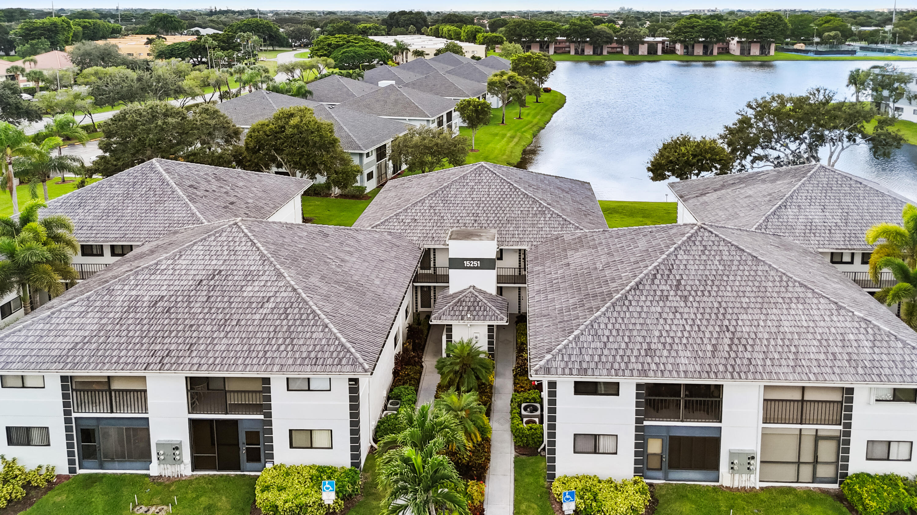 an aerial view of multiple house