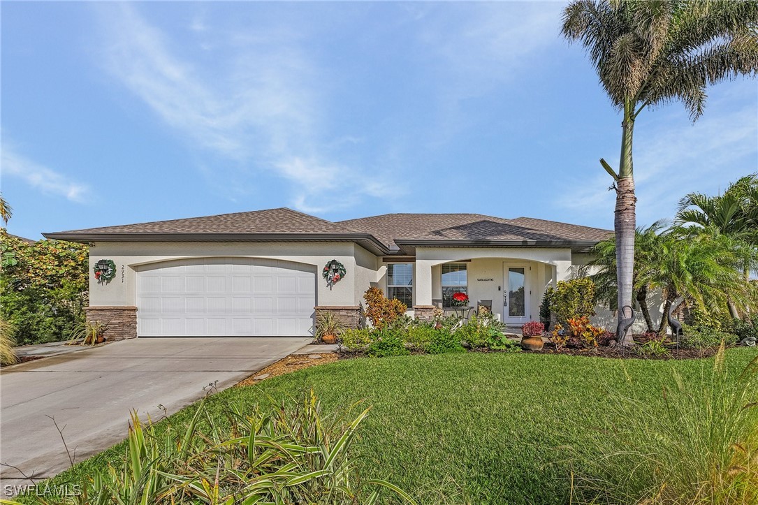 front view of house with a yard