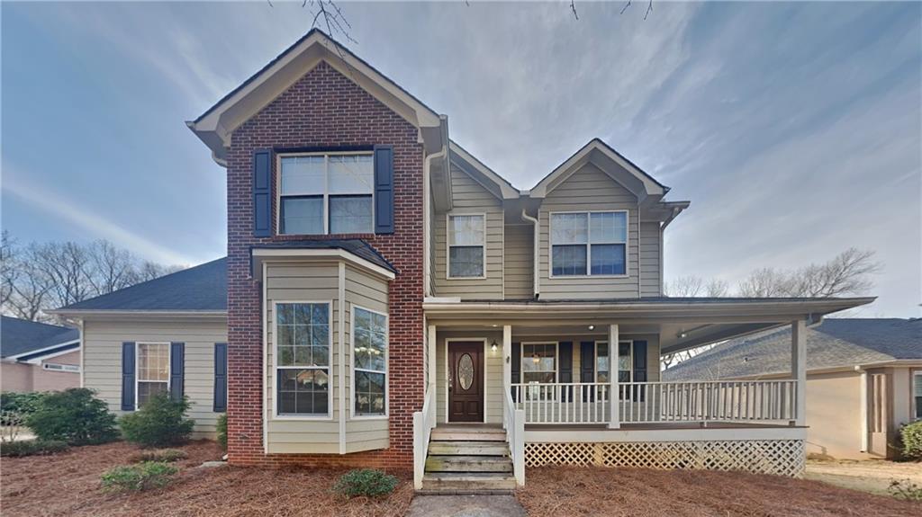 a house view with a outdoor space