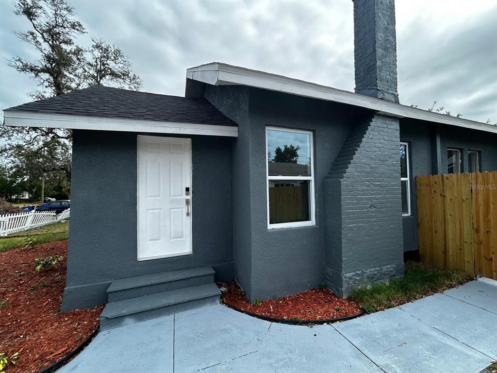 a backyard of a house