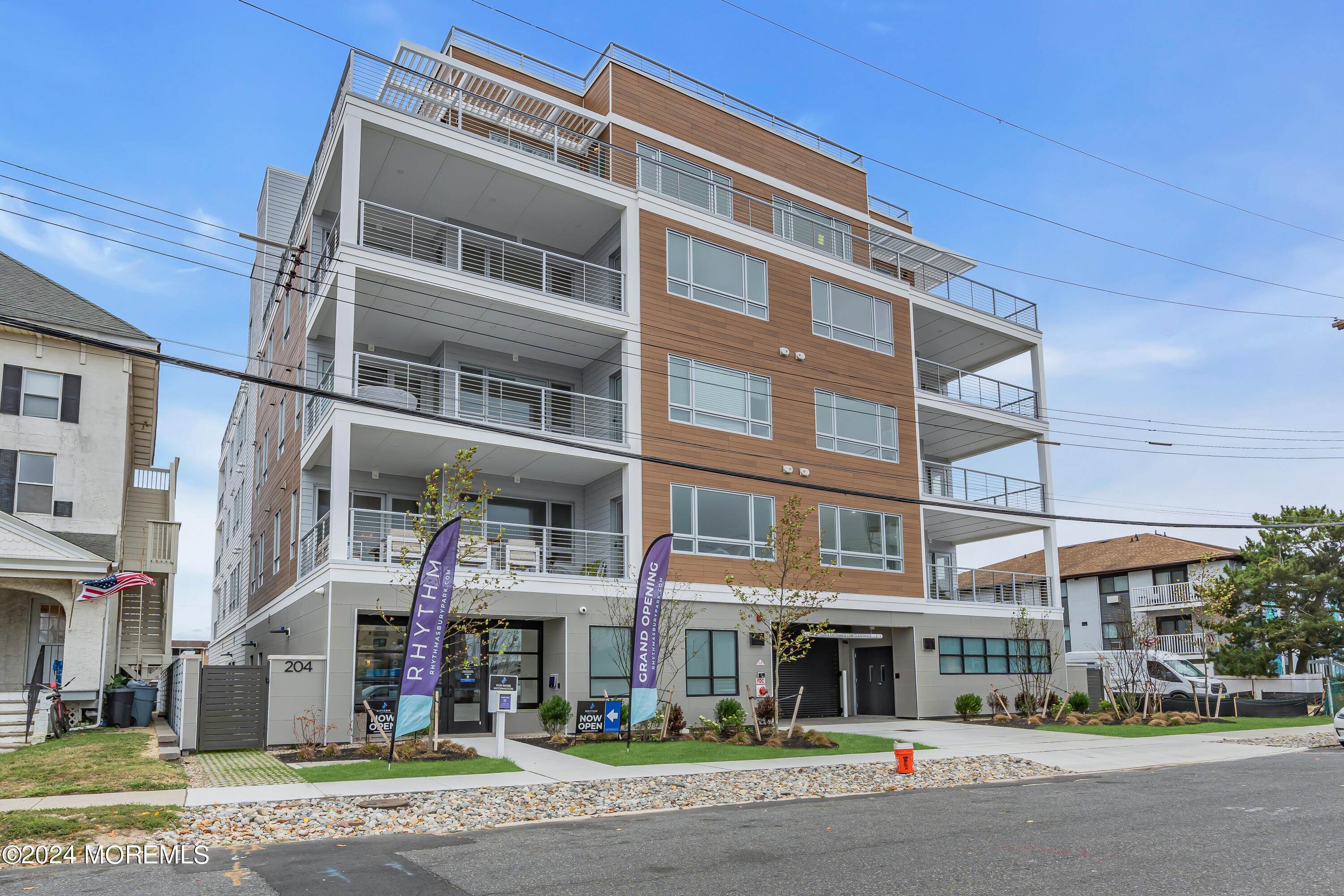 a front view of an apartment building