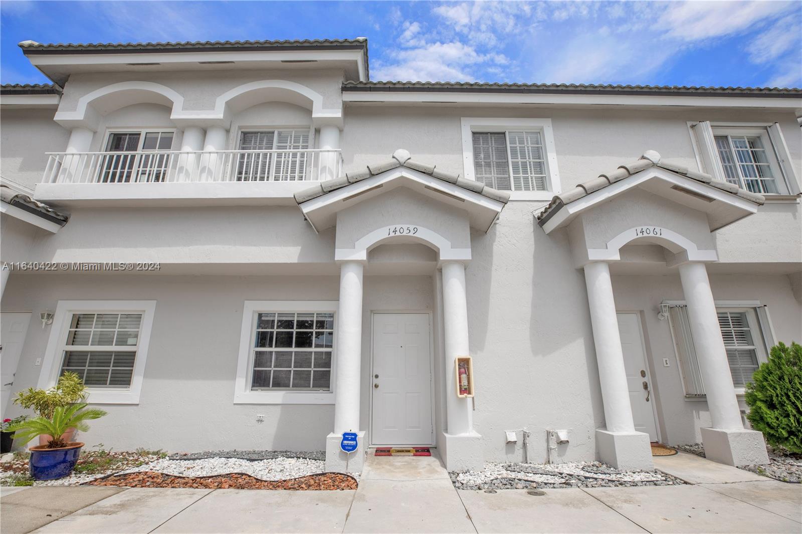 a front view of a house