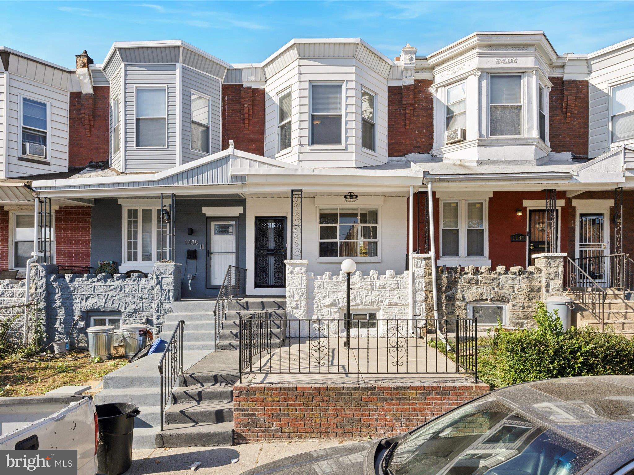 a front view of multiple houses