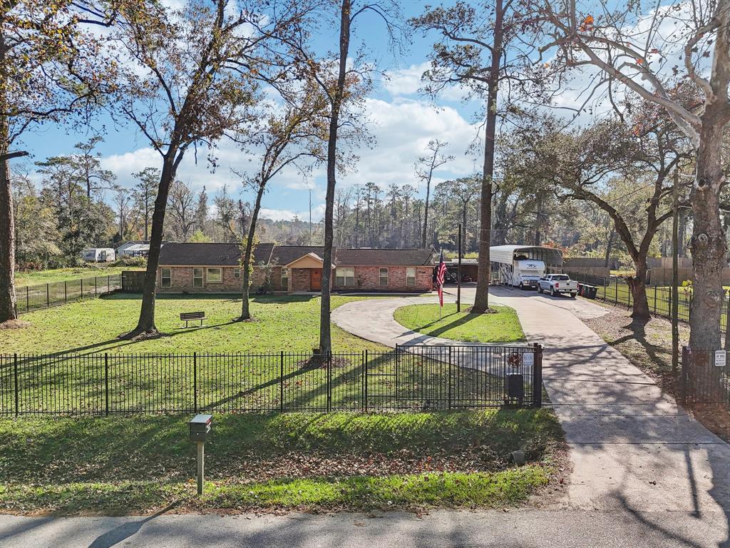 a view of a park with swings