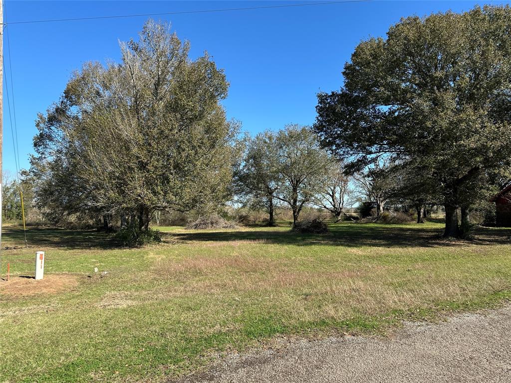 a view of a lake with a yard