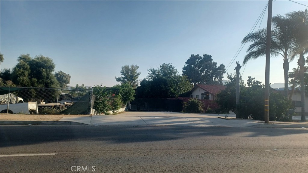 a view of street with houses