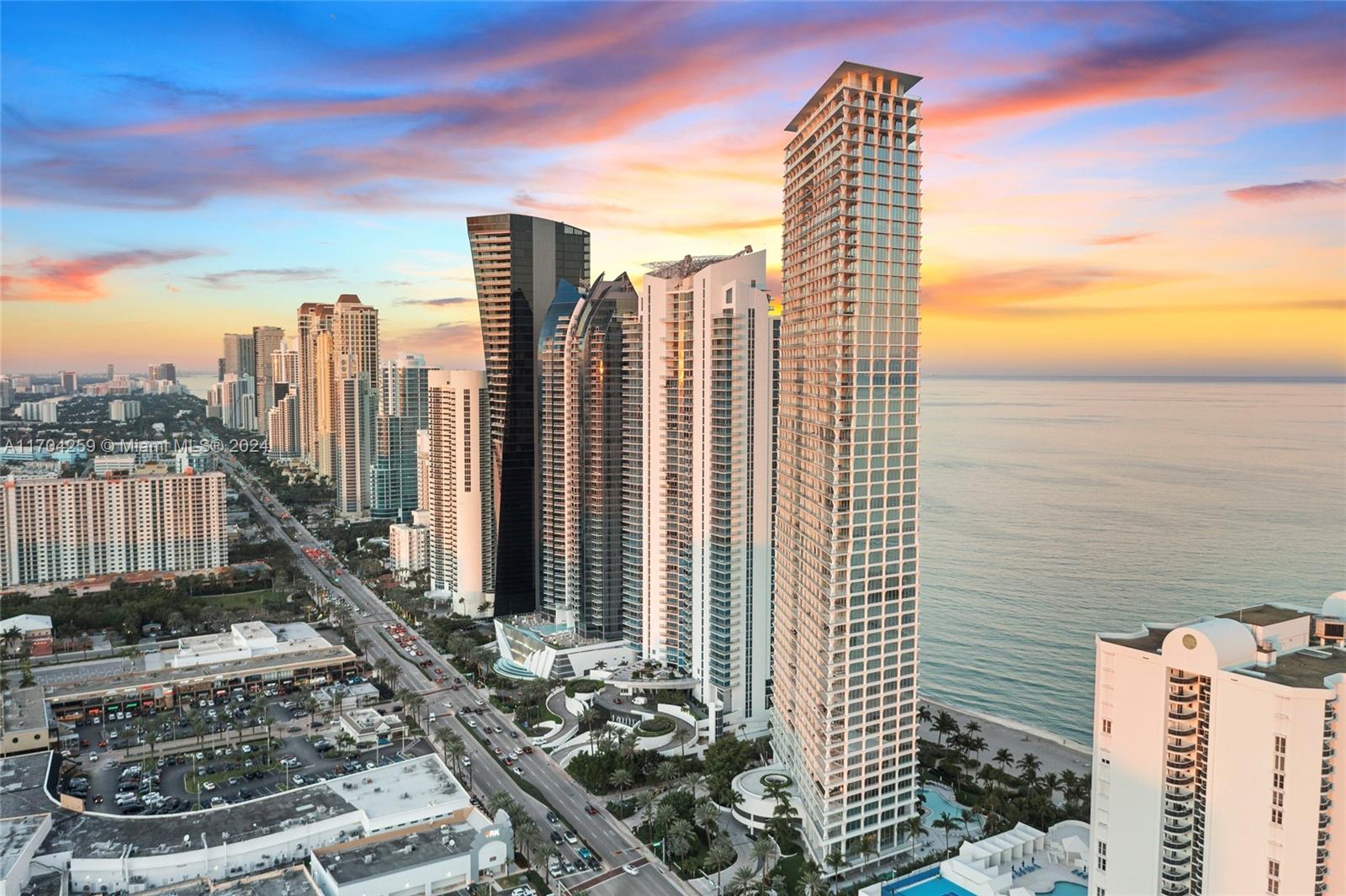 a view of a city with tall buildings