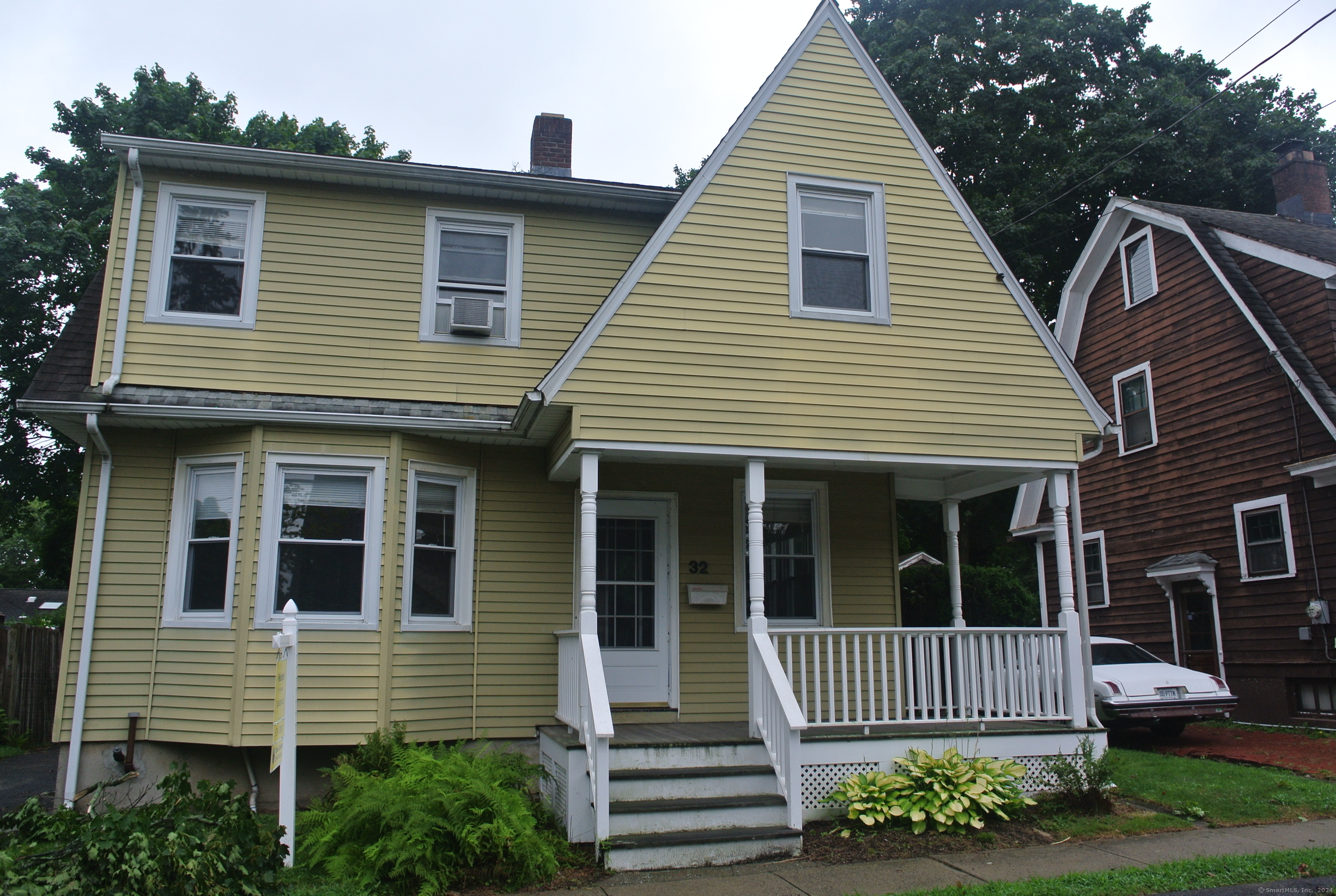 a front view of a house