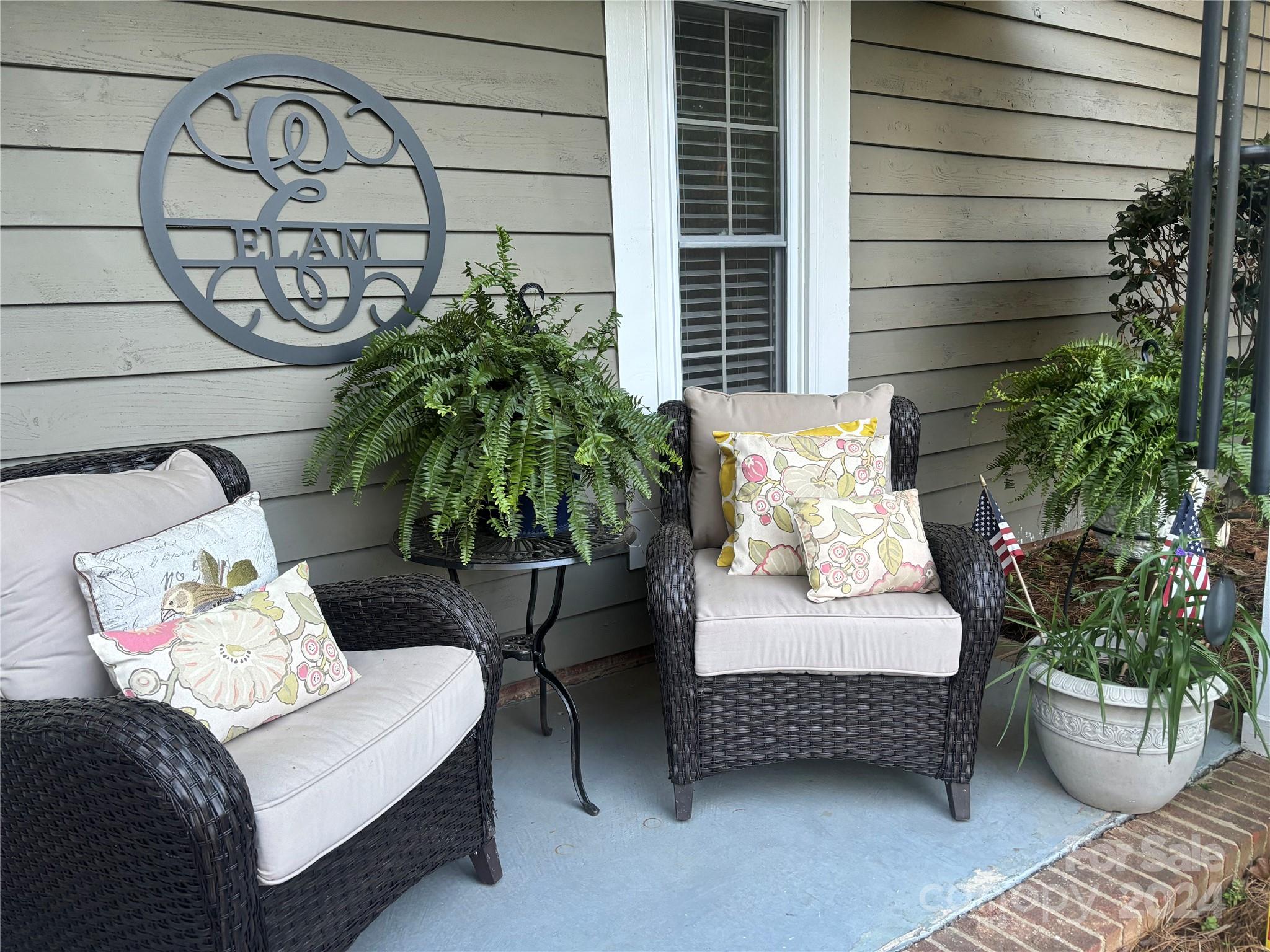 a building outdoor space with furniture