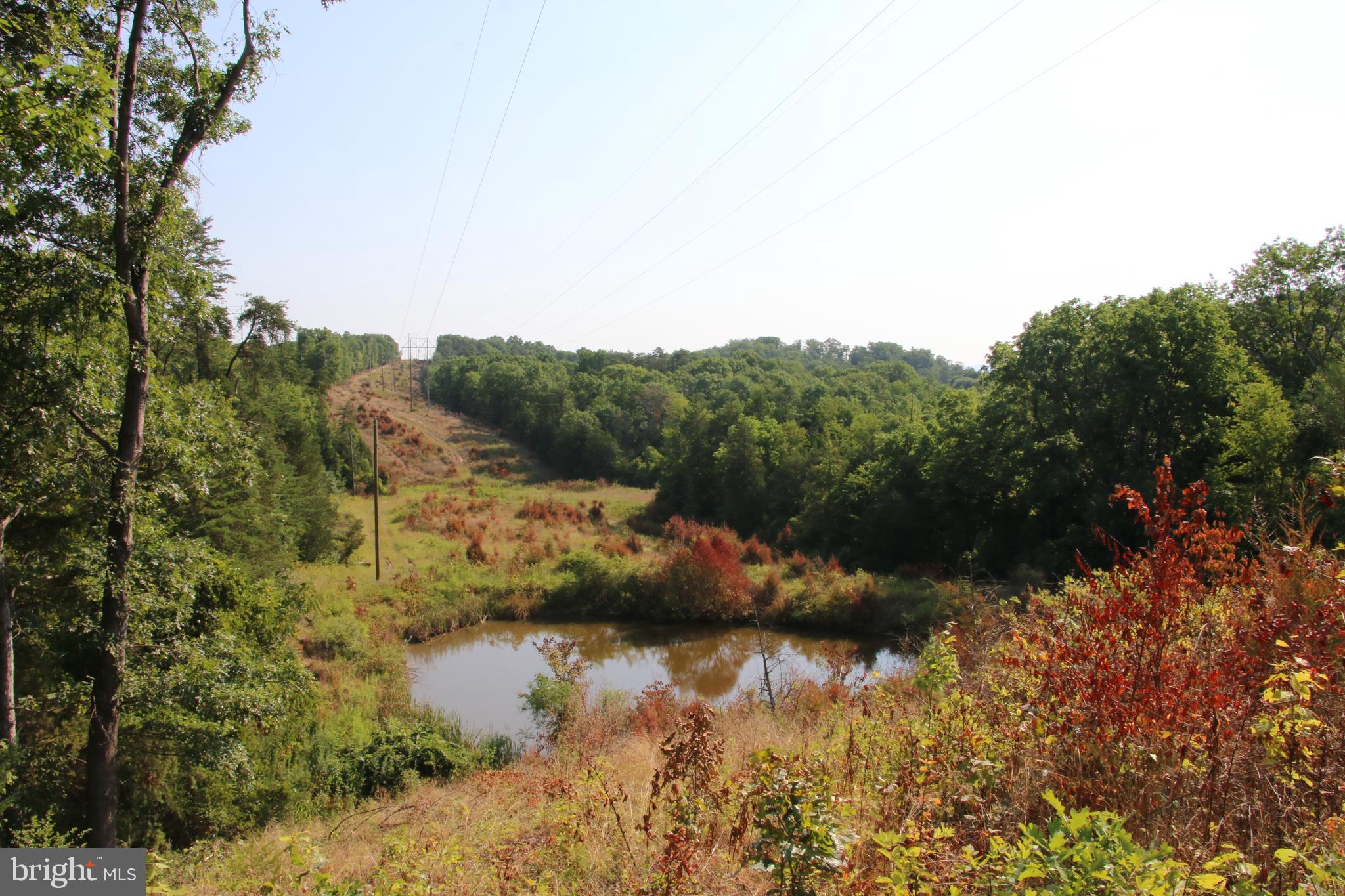 a view of a lake in middle of green field