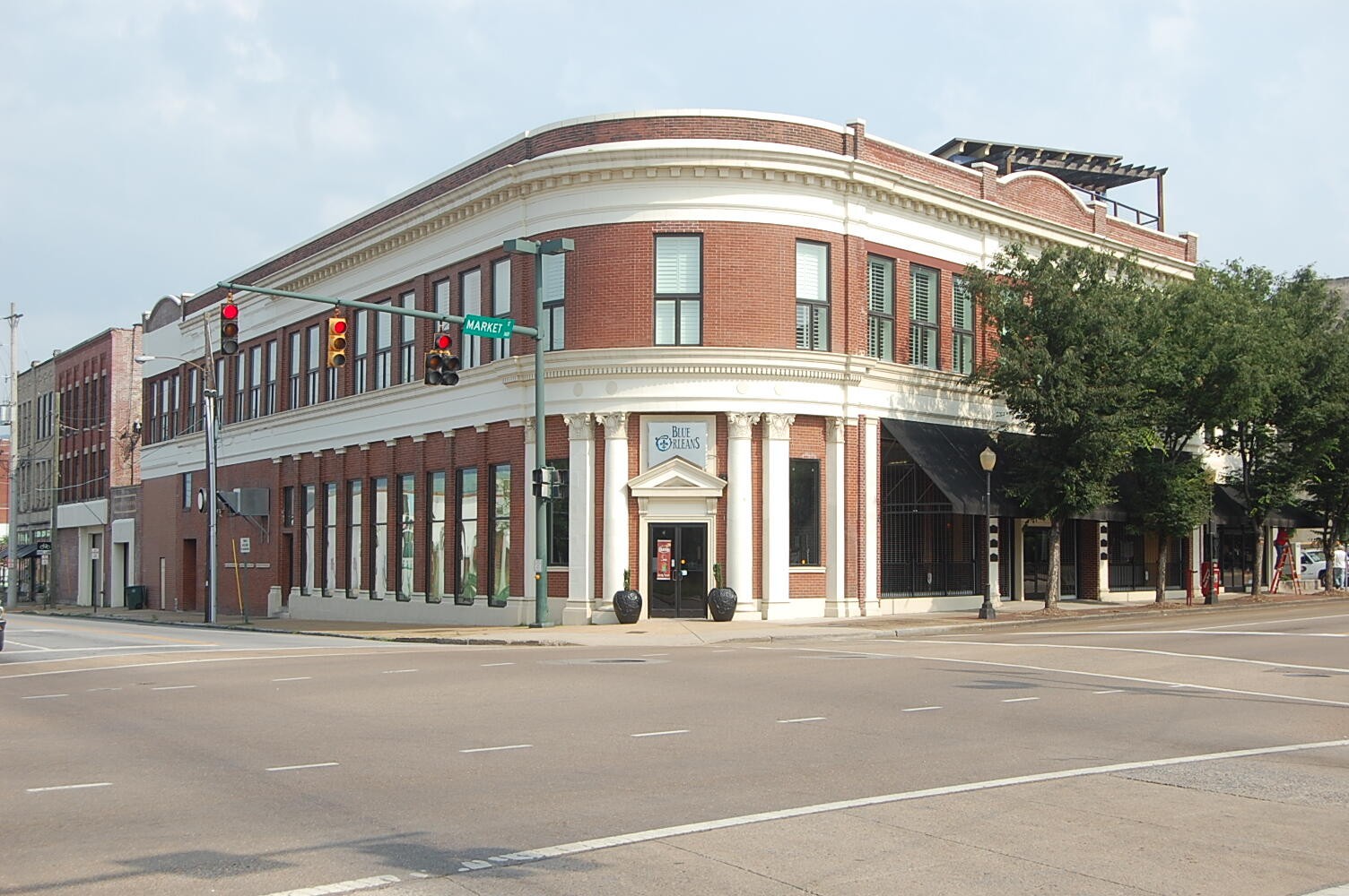 a front view of a building