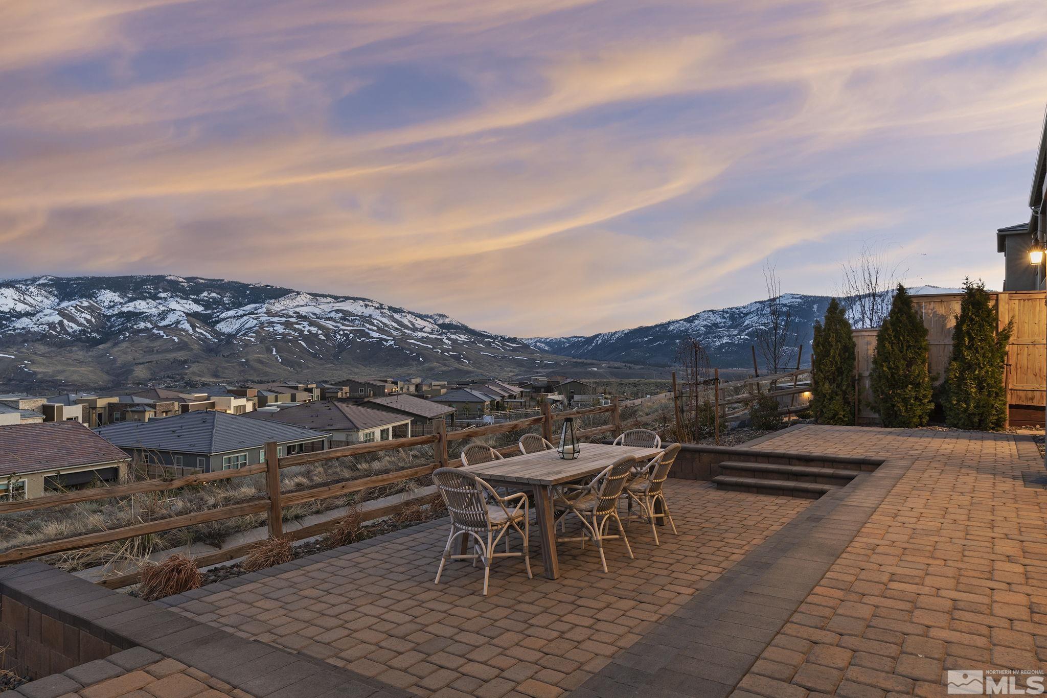 a view of a terrace with furniture