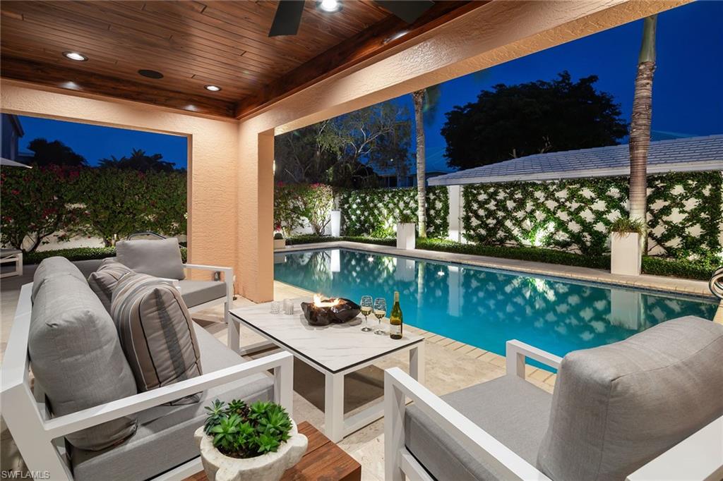 a outdoor living space with furniture