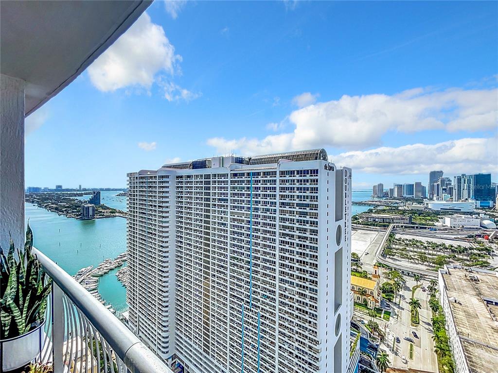 a view of balcony with ocean view